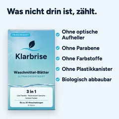 Ohne-Liste: ohne optische Aufheller, Parabene, Farbstoffe und Mikroplastik